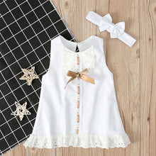 Load image into Gallery viewer, Bow Infant Baby Girls Flower Dresses Christening Gowns Newborn Babies Baptism Clothes Princess Birthday White Baby Girls Dress