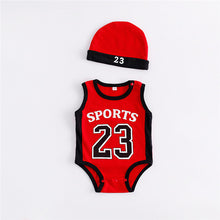 Load image into Gallery viewer, Baby Boy Girl Rompers Cotton Baby Clothes Infant Jumpsuits+Hat 2pcs Toddler Girls Clothing Set 2018 Newborn 23 Sport Clothing