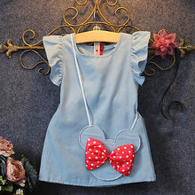 Load image into Gallery viewer, 2018 New Summer Dress Children's Clothing Girls Denim Stitching Baby Girl Dresses Party Wedding Children's Mesh Princess Dress
