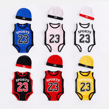 Load image into Gallery viewer, Baby Boy Girl Rompers Cotton Baby Clothes Infant Jumpsuits+Hat 2pcs Toddler Girls Clothing Set 2018 Newborn 23 Sport Clothing

