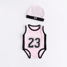 Load image into Gallery viewer, Baby Boy Girl Rompers Cotton Baby Clothes Infant Jumpsuits+Hat 2pcs Toddler Girls Clothing Set 2018 Newborn 23 Sport Clothing
