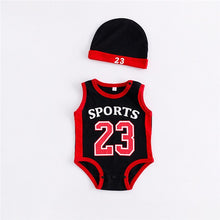 Load image into Gallery viewer, Baby Boy Girl Rompers Cotton Baby Clothes Infant Jumpsuits+Hat 2pcs Toddler Girls Clothing Set 2018 Newborn 23 Sport Clothing
