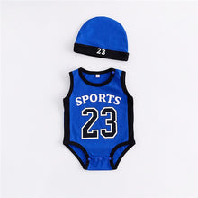 Load image into Gallery viewer, Baby Boy Girl Rompers Cotton Baby Clothes Infant Jumpsuits+Hat 2pcs Toddler Girls Clothing Set 2018 Newborn 23 Sport Clothing
