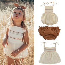 Load image into Gallery viewer, Liilu Beautiful Baby Girls Vintage Romper and Tshirt Baby Girl Lovley Linen Bubble Playsuit 2020 SS New Arrivals Kid T Shirt
