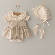 Load image into Gallery viewer, MILANCEL summer newborn clothes Korean style baby girls clothes embrodiery baby camisole ruffle collar baby girls bodysuit
