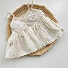Load image into Gallery viewer, MILANCEL summer newborn clothes Korean style baby girls clothes embrodiery baby camisole ruffle collar baby girls bodysuit
