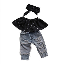 Load image into Gallery viewer, Toddler Newborn Baby Girl Clothes Dot Sleeveless Top Vest Hole Jeans Pants Outfits Casual Fashion Summer clothing ropa de bebes

