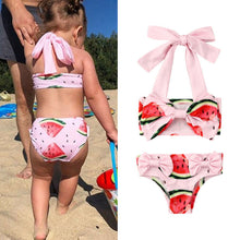 Load image into Gallery viewer, CANIS Kids Baby Girls Tankini Swimsuit Bathing Suit Bandage Bowknot Lovely Fashion Swimwear Beachwear Bikini Set
